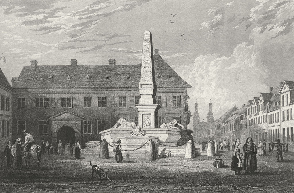 GERMANY. Fountain, Mainz. Tombleson CLOSE 1840 old antique print picture